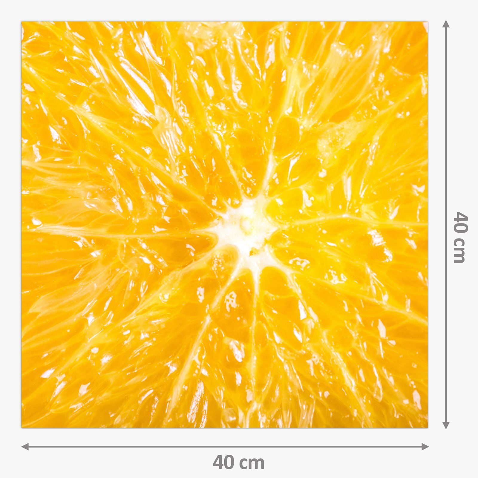 Primedeco Glas mit Motiv Orange Saftige Küchenrückwand Spritzschutz Küchenrückwand