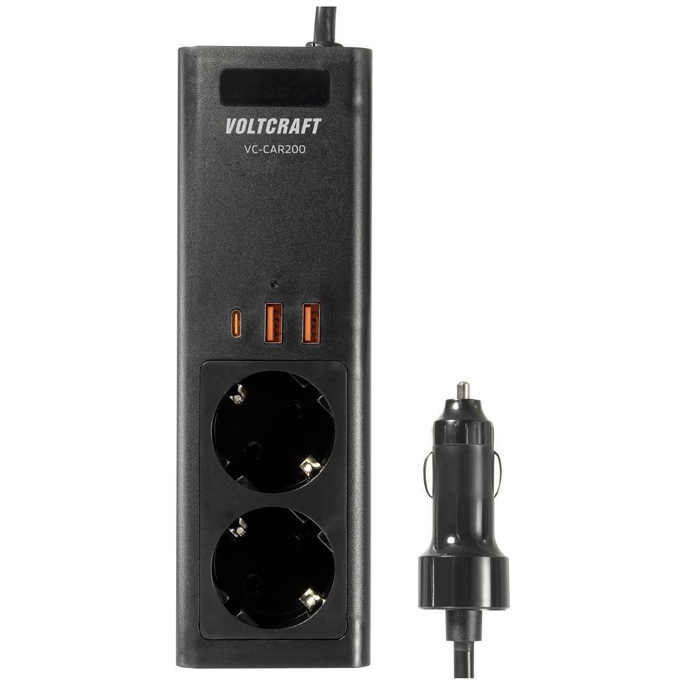VOLTCRAFT Wechselrichter Kfz-Wechselrichter 12V DC auf 230V AC 200W mit USB VC-14158500