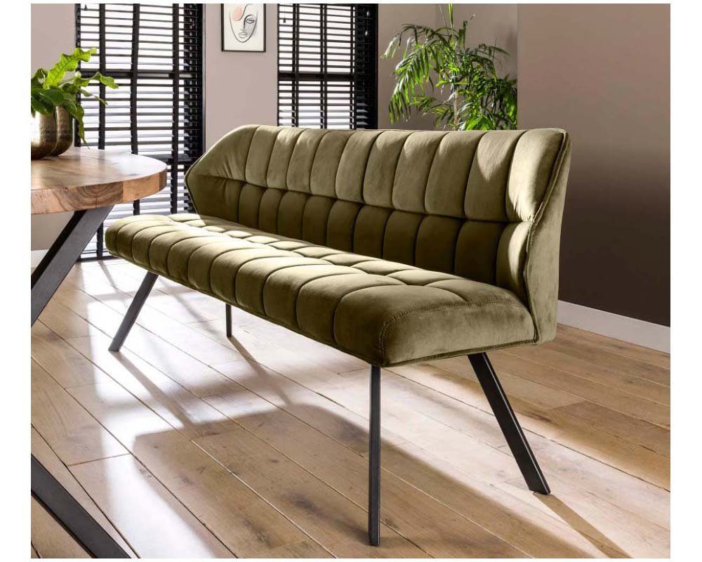 Maison ESTO Essbank Küchenbank Esstischbank 180 cm Samt gepolstert, Sitzfläche gesteppt