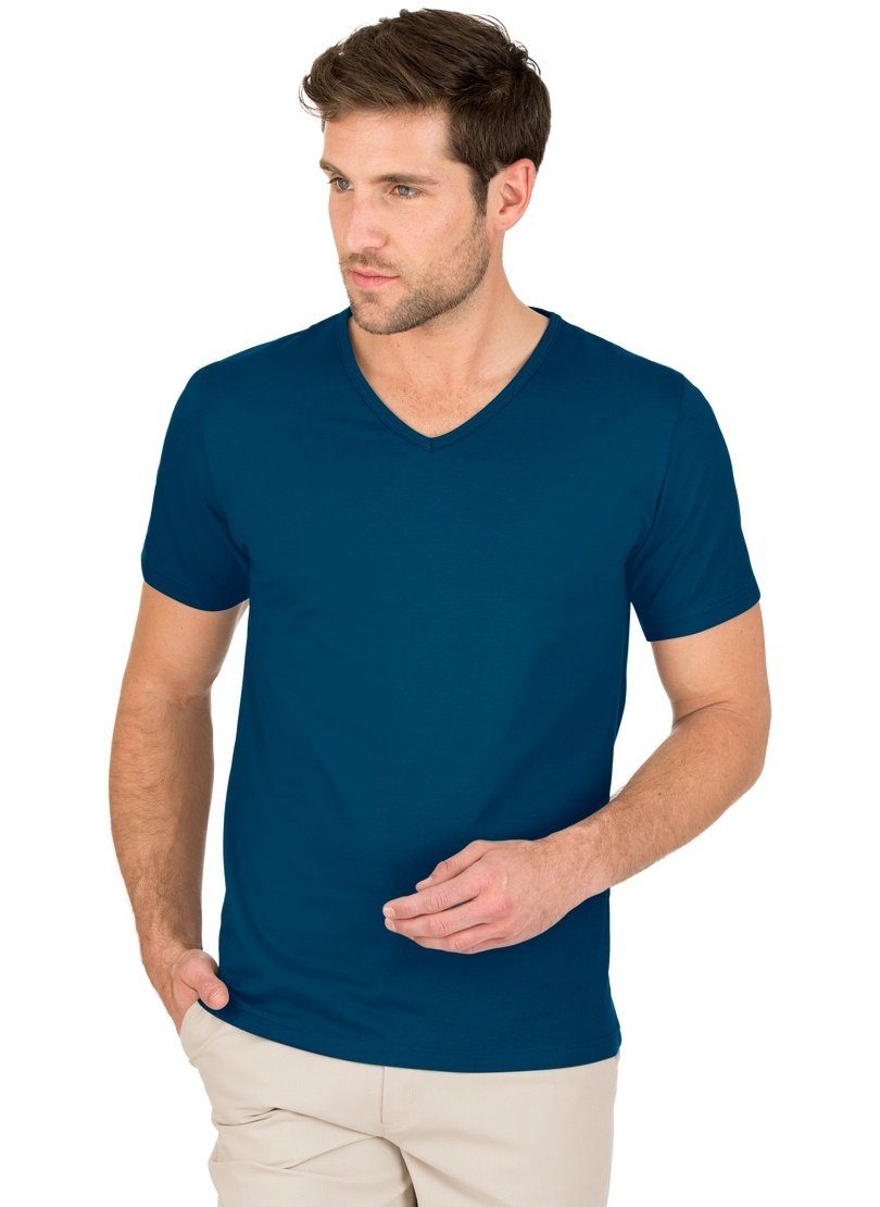 Trigema T-Shirt TRIGEMA V-Shirt aus 100% Bio-Baumwolle (kbA) saphir-C2C