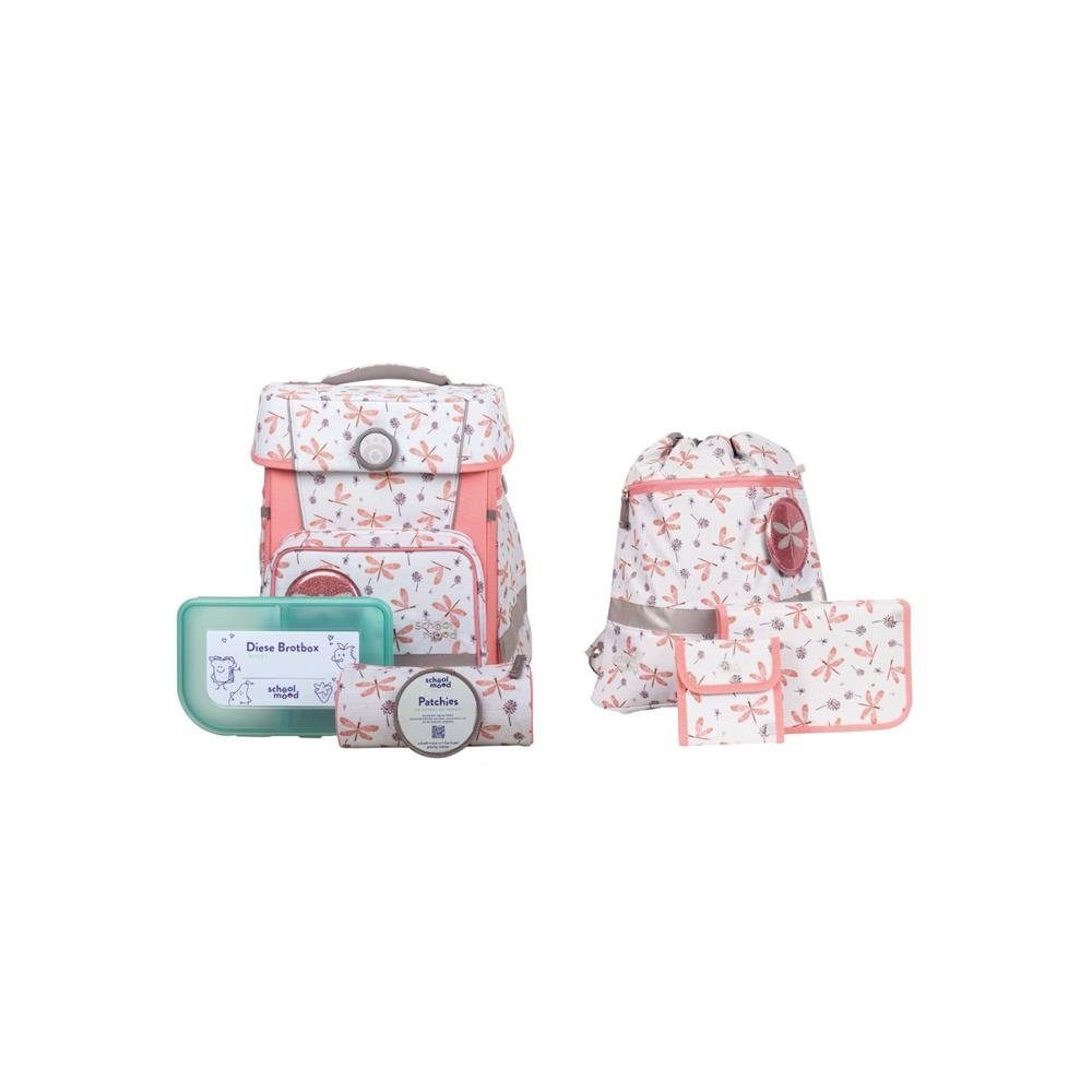 SCHOOL-MOOD® Schulranzen Champion Maxx (Nordic Collection) (Set, 7-tlg., mit Turnbeutel, Etui, Schlamperrolle, Brustbeutel, Brotdose, Patchies), 21 Liter, für Grundschule