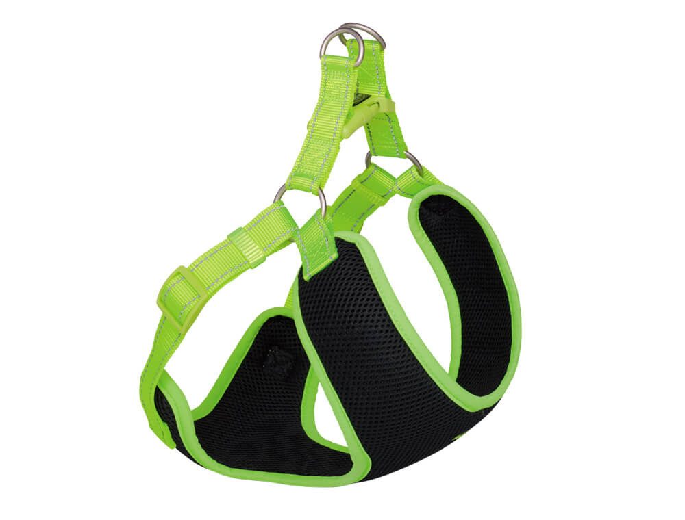 Nobby Hunde-Geschirr Geschirr "Black Mesh Reflect", neongelb, XS
