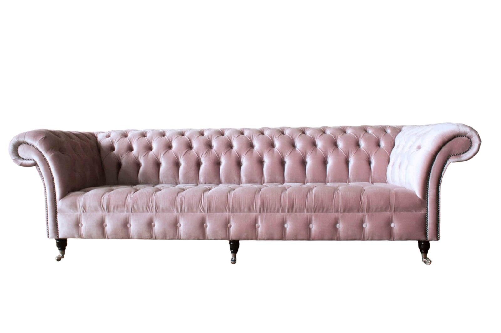 4 Sofa Sitz Polster Made Europe Chesterfield Rosa Couch Couchen In Sitzer JVmoebel Sofa Sofas Neu,