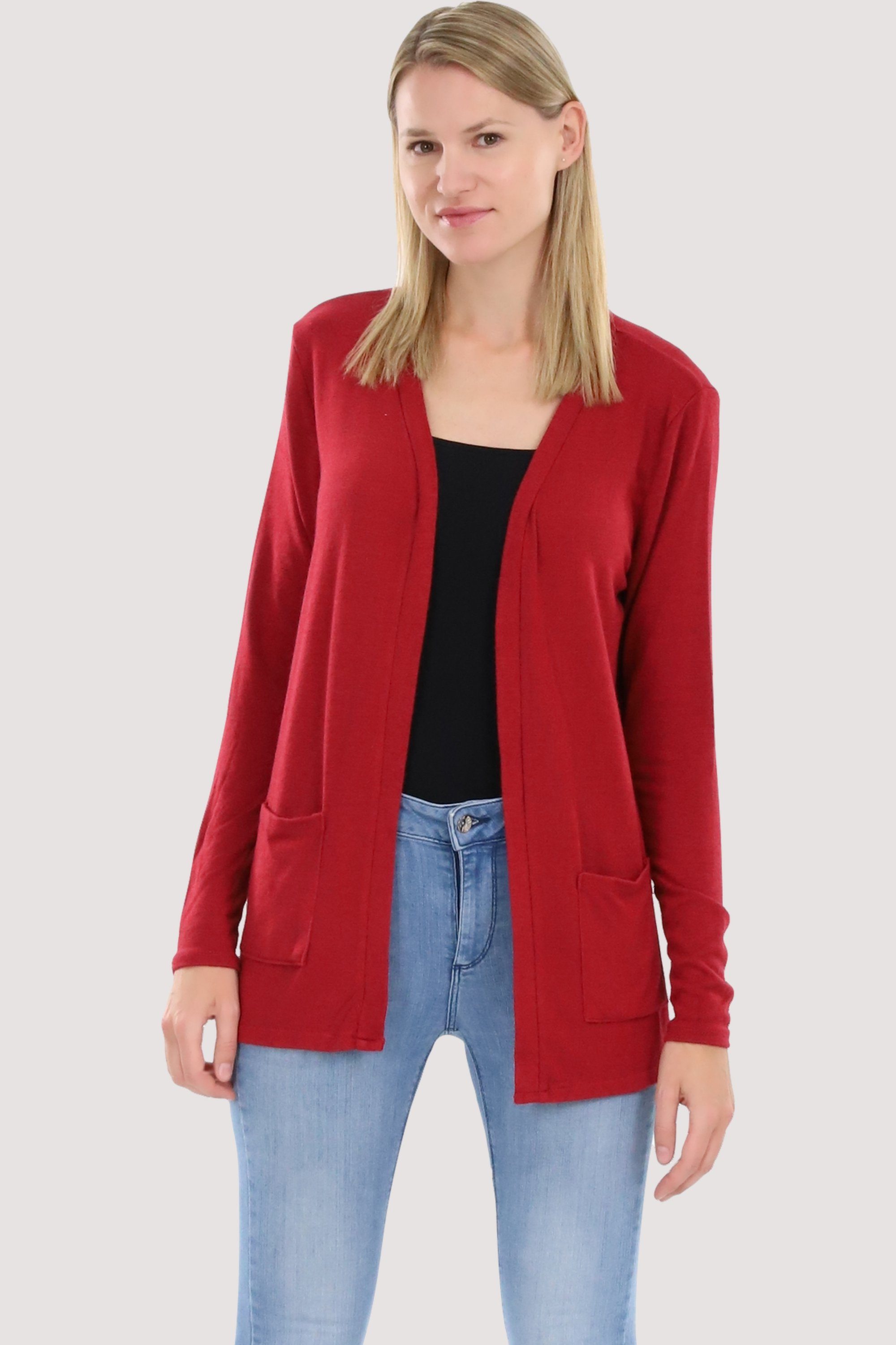 malito more than fashion Cardigan malito Damen Cardigan, Strickjacke mit Taschen, dünne Jacke, feiner Feinstrick Jacke mit Eingriffstaschen