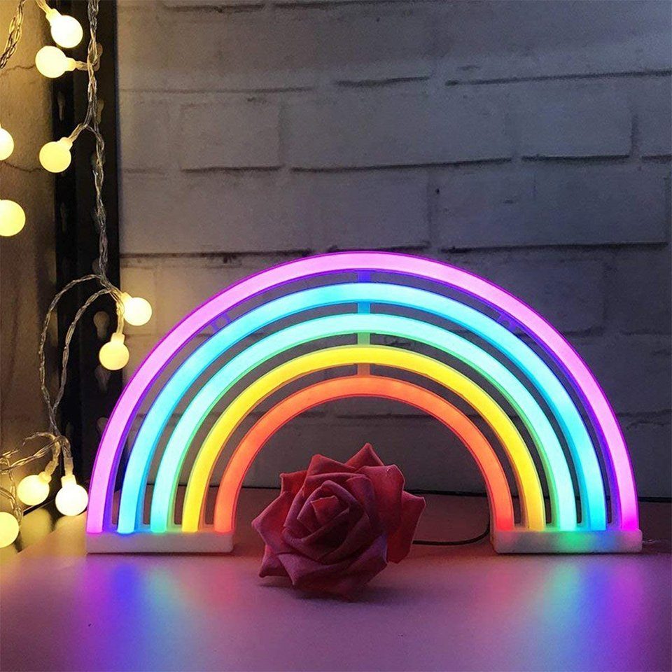 BEARSU Lavalampen »Regenbogen LED Leuchtreklamen Kunst Bunte Neon Lampe  Nachtlichter«, Innenwanddekor für Home Party Jubiläum Valentinstag Geschenke