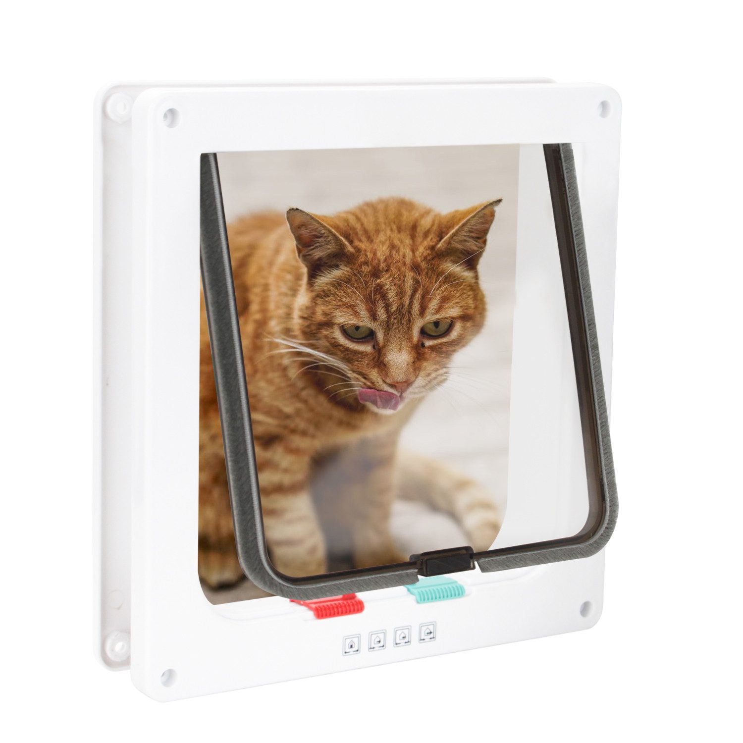 Clanmacy Katzenklappe Katzenklappe 4 Wege Haustiertür Katzentür für Katzen Hundeklappe