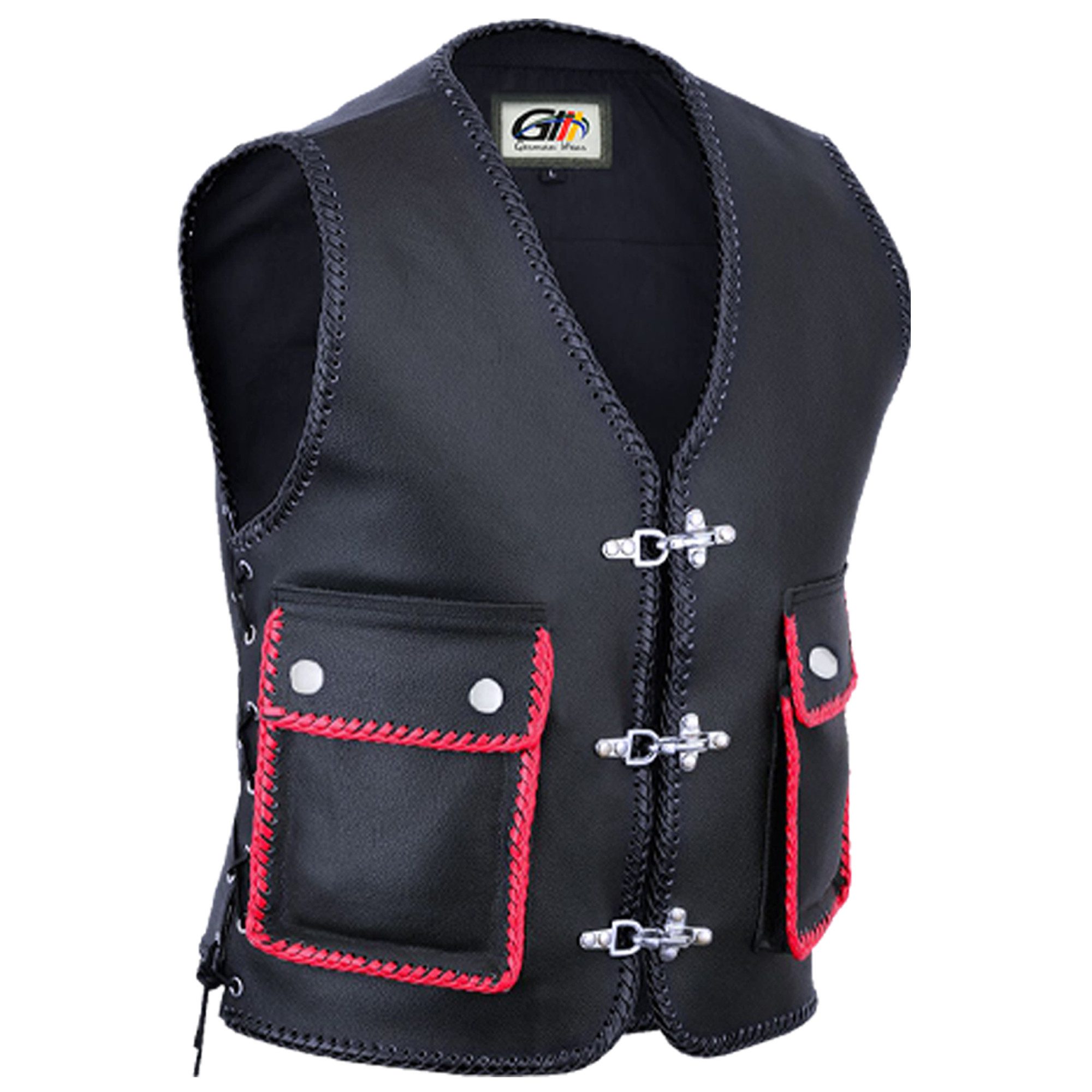 German Wear Motorradweste GW688 Motorrad Lederweste günstig online kaufen