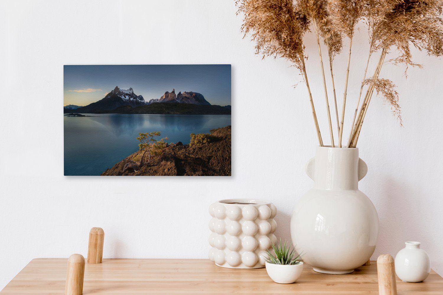 OneMillionCanvasses® Leinwandbild See Berg - Wandbild cm 30x20 Wanddeko, Aufhängefertig, Patagonien, (1 Leinwandbilder, St), 