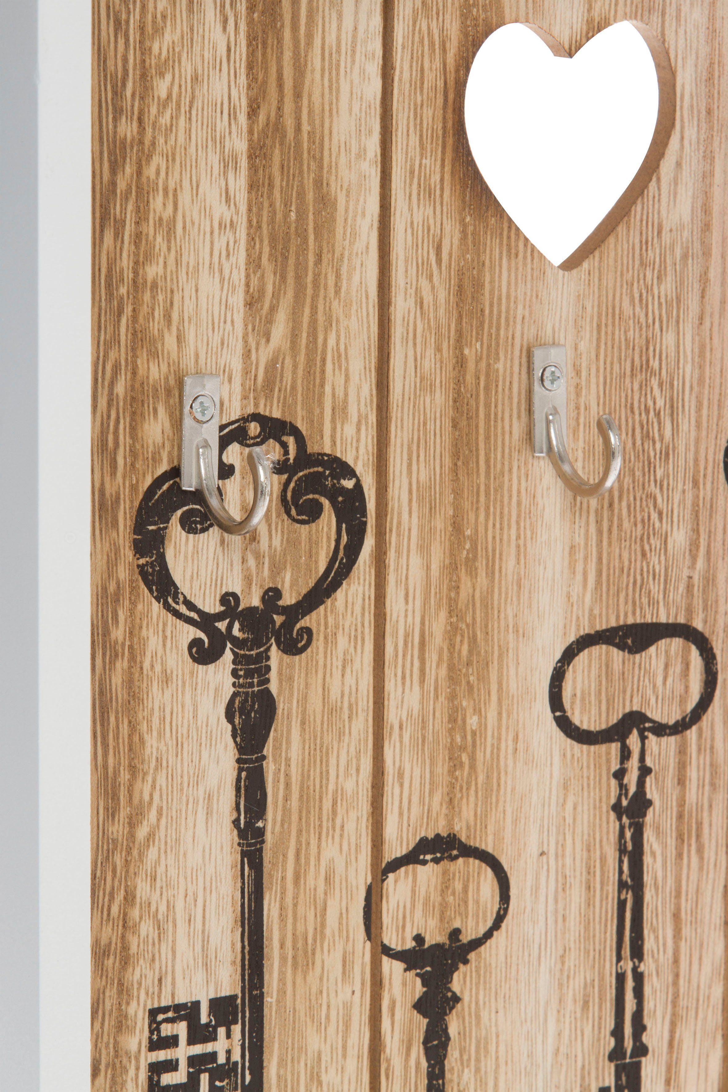 Myflair Möbel & Accessoires Schlüsselkasten Saltrass, weiß, Schlüsselbrett, mit 3 Haken & Schriftzug