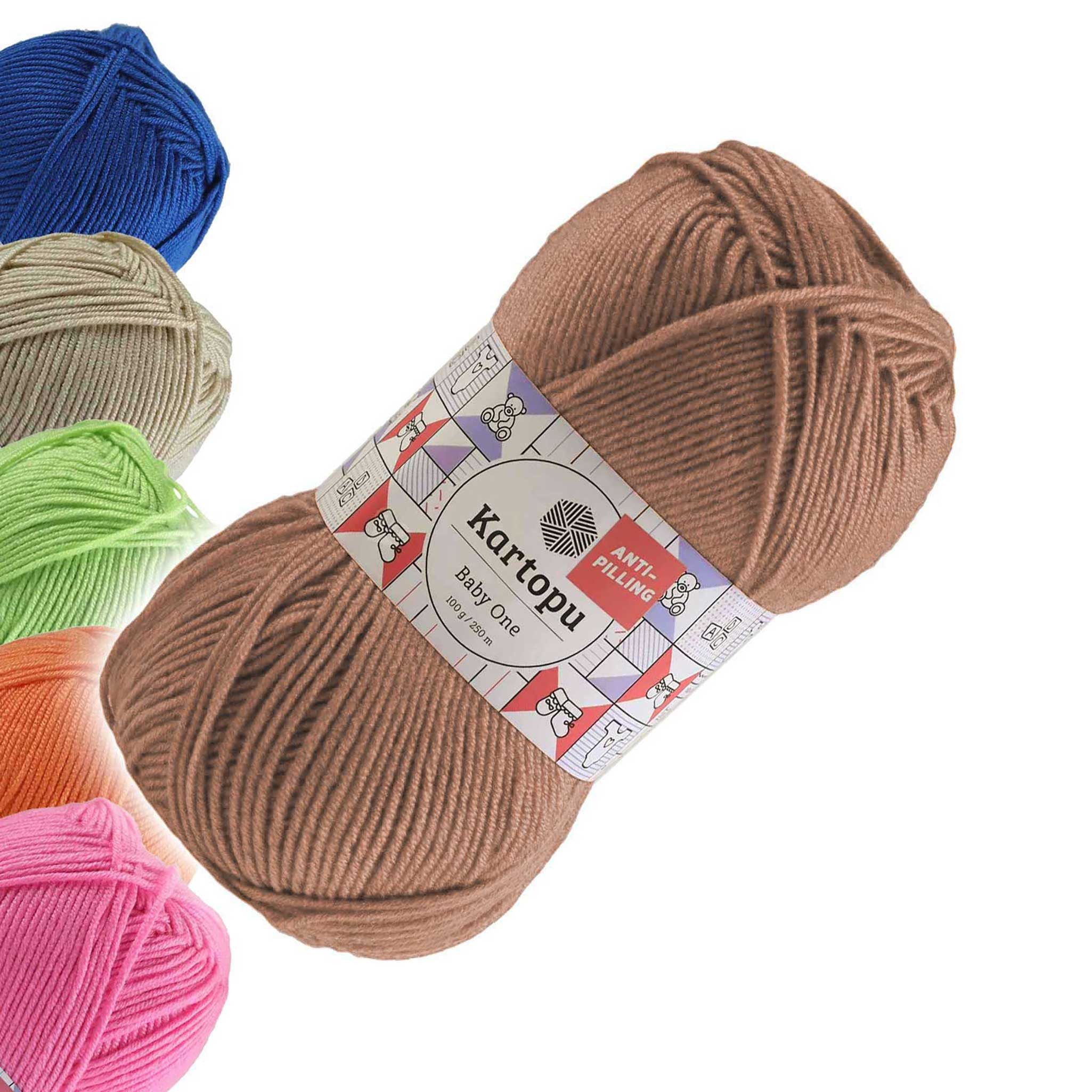 Kartopu 100g Strickgarn Kartopu BABY ONE Antipilling Babywolle, Farbwahl Häkelwolle, 250 m (Einzeknäuel), K847 kamel