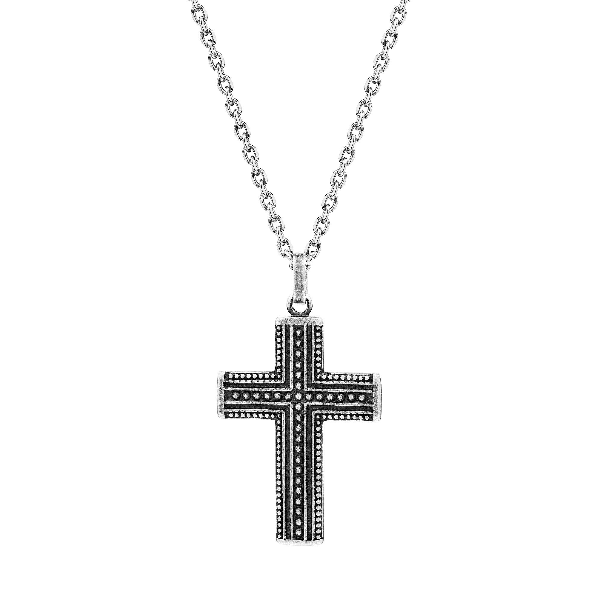 Kette mit Anhänger Schmuck Geschenk Edelstahl Halsschmuck Halskette Kreuz