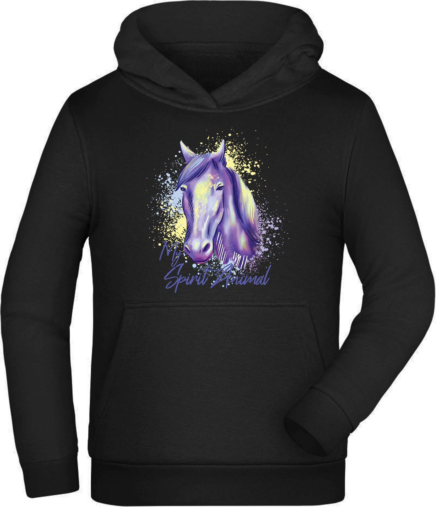 Versandhandel zum günstigsten Preis MyDesign24 Hoodie Kinder Kapuzen Hoodie Pferde Kapuzensweater Pferdekopf Sweatshirt i158 Aufdruck, mit lila