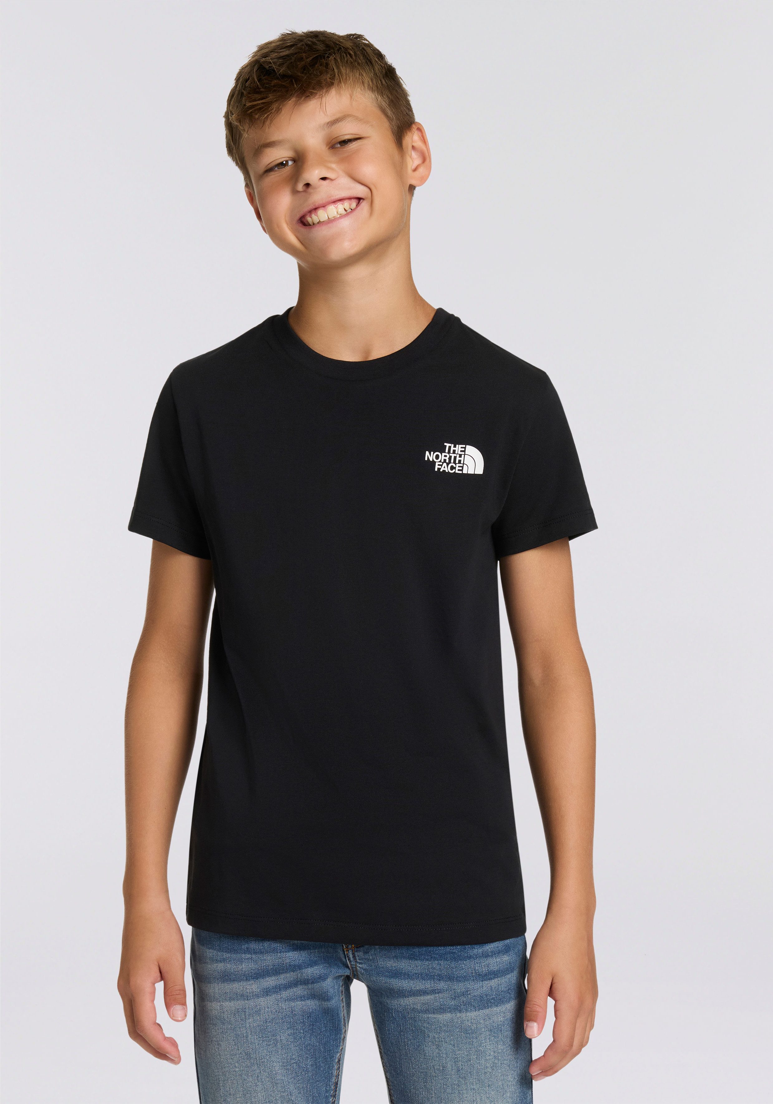 The North Face T-Shirt TEEN SIMPLE DOME REGULAR SS TEE für Teens, Kurzarm, mit Rundhalsausschnitt, aus Baumwollmischung
