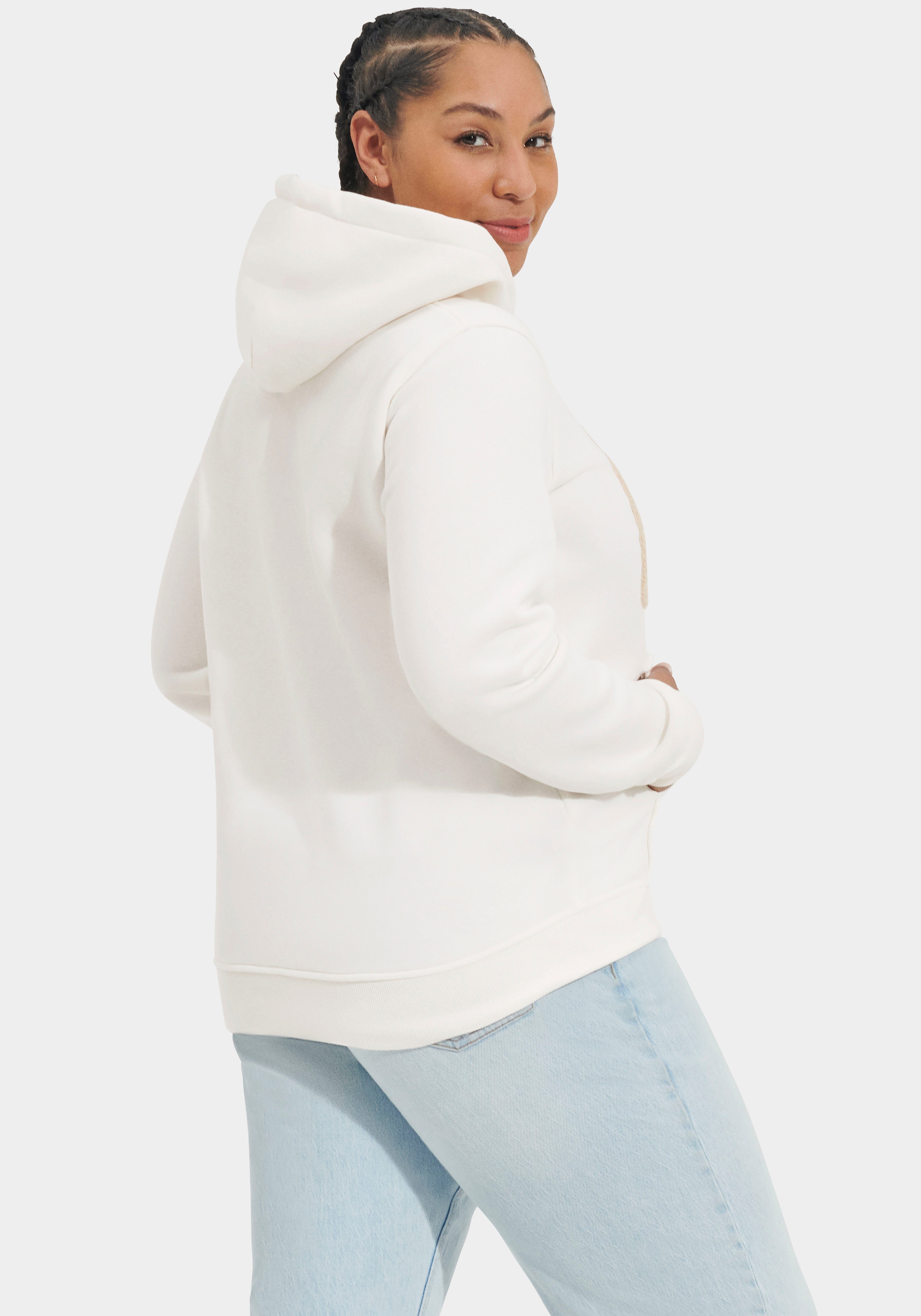 UGG Kapuzensweatshirt Rey UGGfluff Logo Hoodie günstig online kaufen