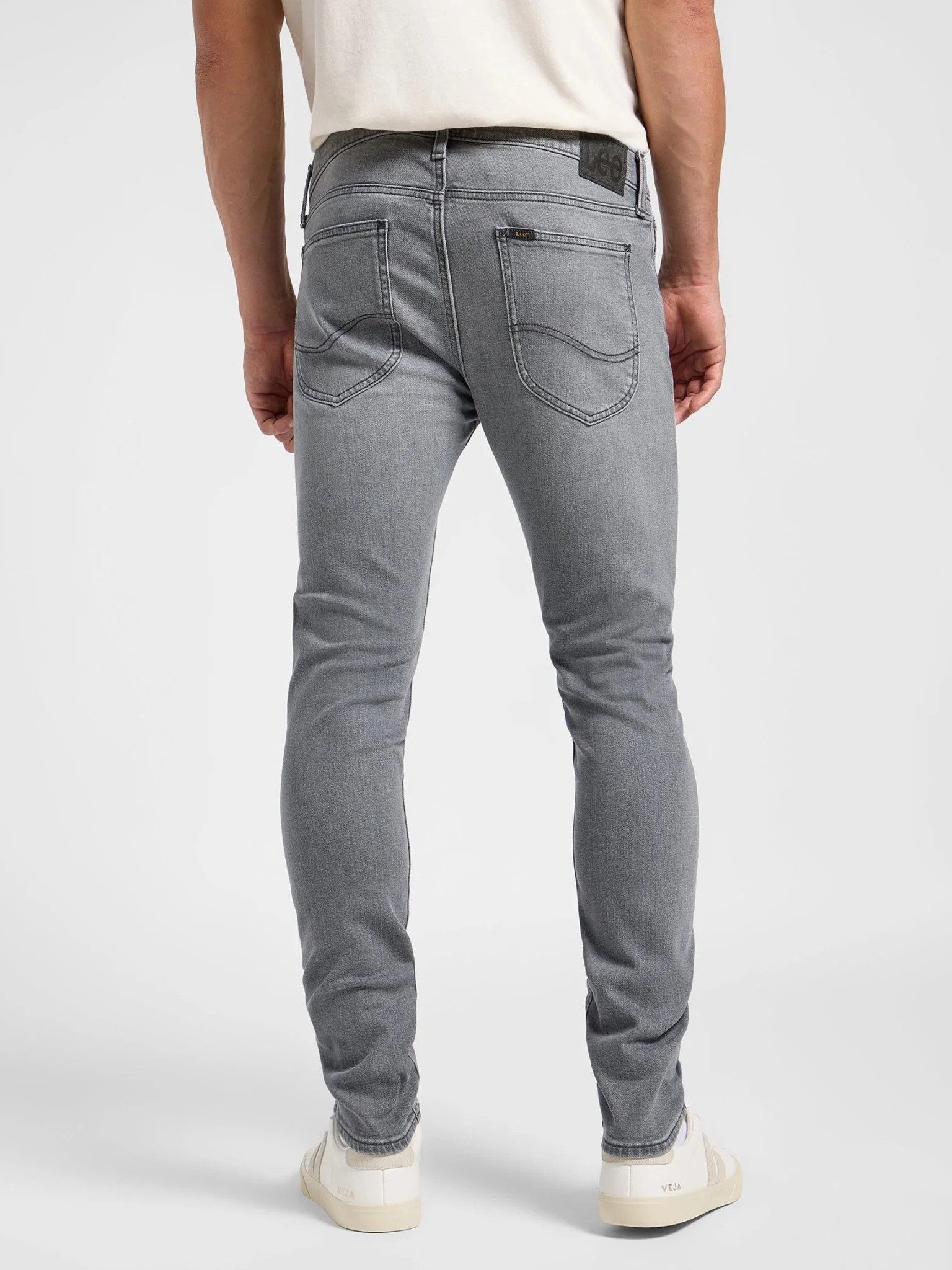 Lee® Slim-fit-Jeans Röhrenjeans - LUKE NEW GREY mittlere Leibhöhe, Leichtgewicht Denim