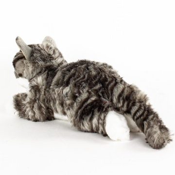 Uni-Toys Kuscheltier Kuscheltier Katze liegend grau 40 cm Plüschkatze Uni-Toys