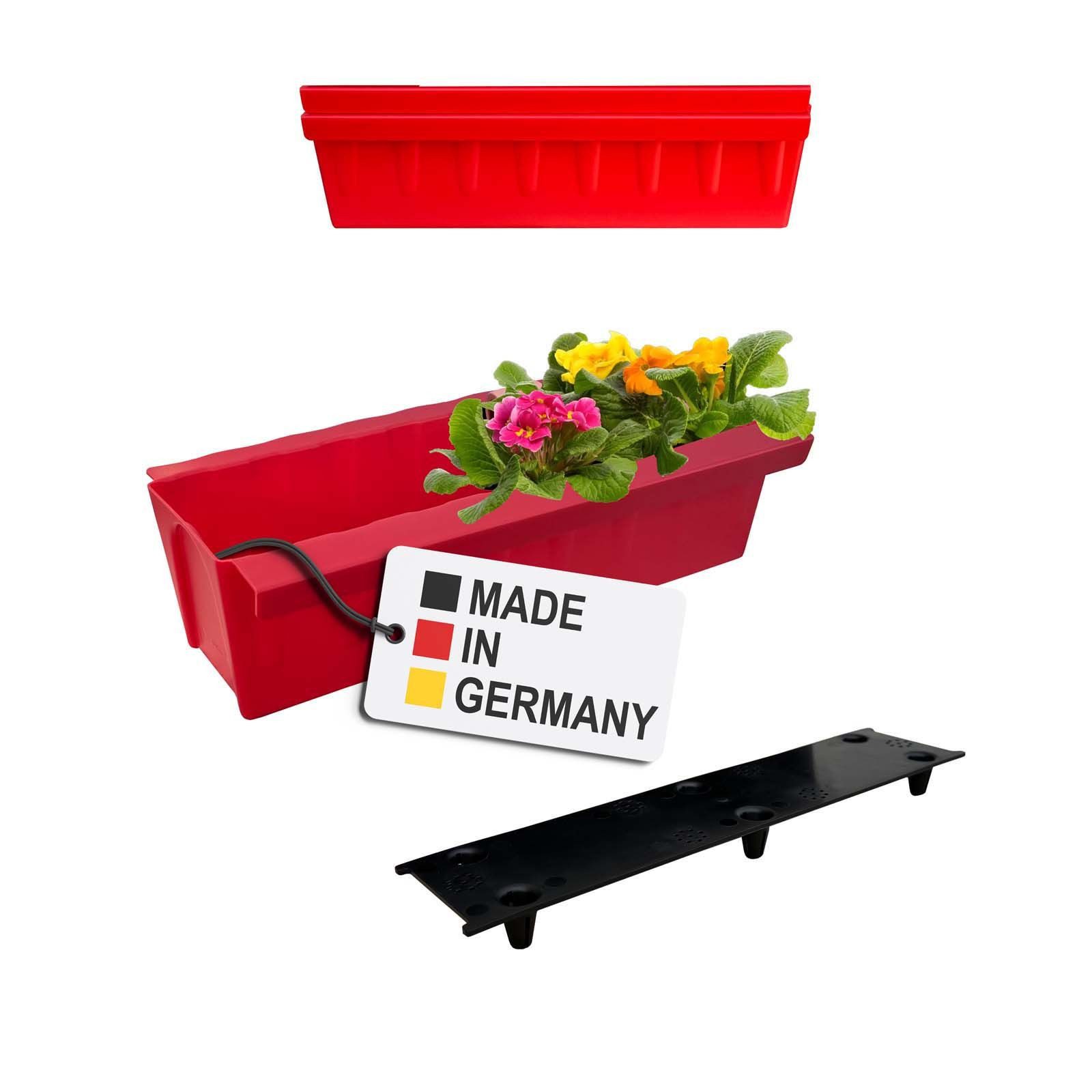 BURI Blumenkasten Europaletten Blumenkasten Rot 2 Stück zum Anhängen Pflanzkasten