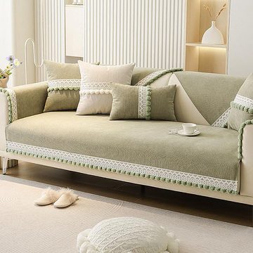 Sofaschoner Sofabezug mit Spitze Anti-Rutsch-Sofabezug Candyse, Verfügbarkeit zu vier Jahreszeiten, Einfachheit und Auswahl
