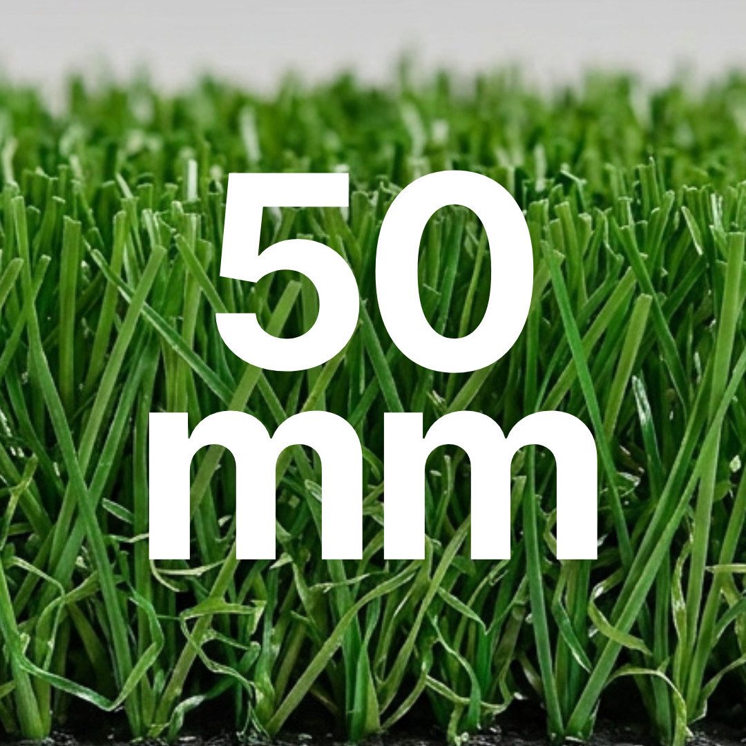 Tapiso Kunstrasen VERDE, rechteckig, Höhe: 50 mm, UV-beständig, pflegeleicht, wetterfest für Garten & Terrasse