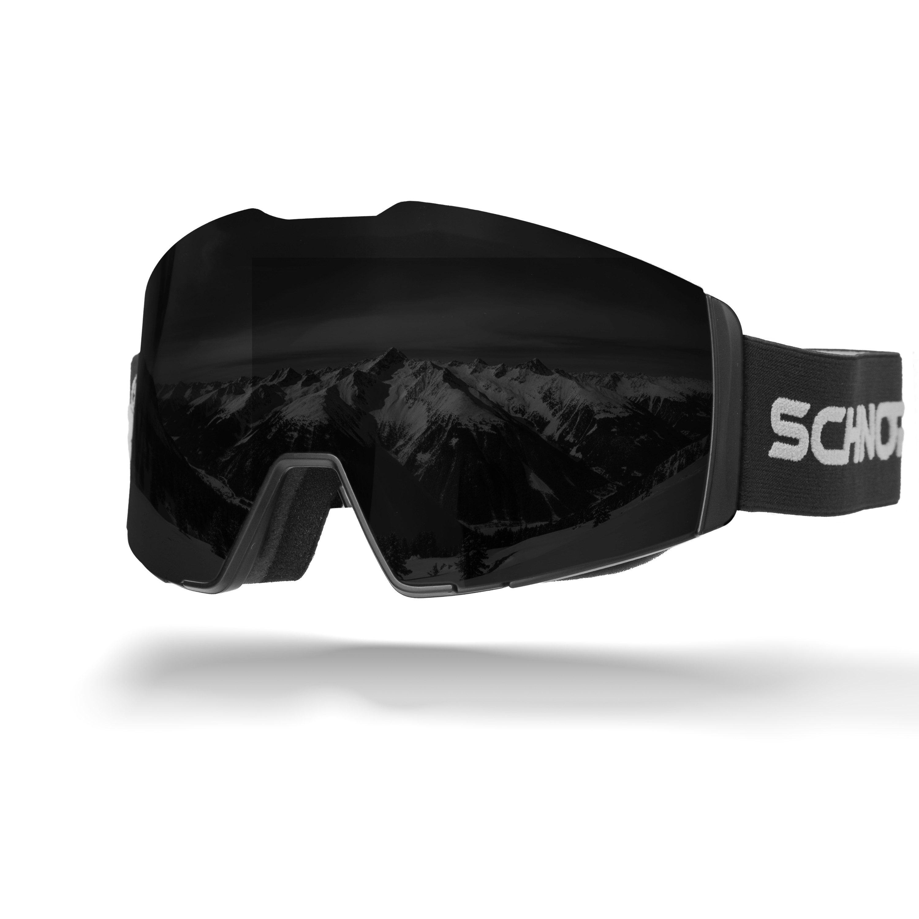 SCHNORR Sportbrille Schnorr Skibrille Edge Dunkel Grau (S4), Full REVO, Anti-Fog, UV400, (1-St), Dunkelgrau getönt (S4)
