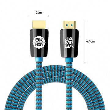 JAMEGA HDMI 8K 2.1 Kabel Ultra High-Speed Ethernet 48Gbit/s DSC eARC HDTV HDMI-Kabel, HDMI 2.1, HDMI Typ-A-Stecker auf HDMI Typ-A-Stecker (50 cm)