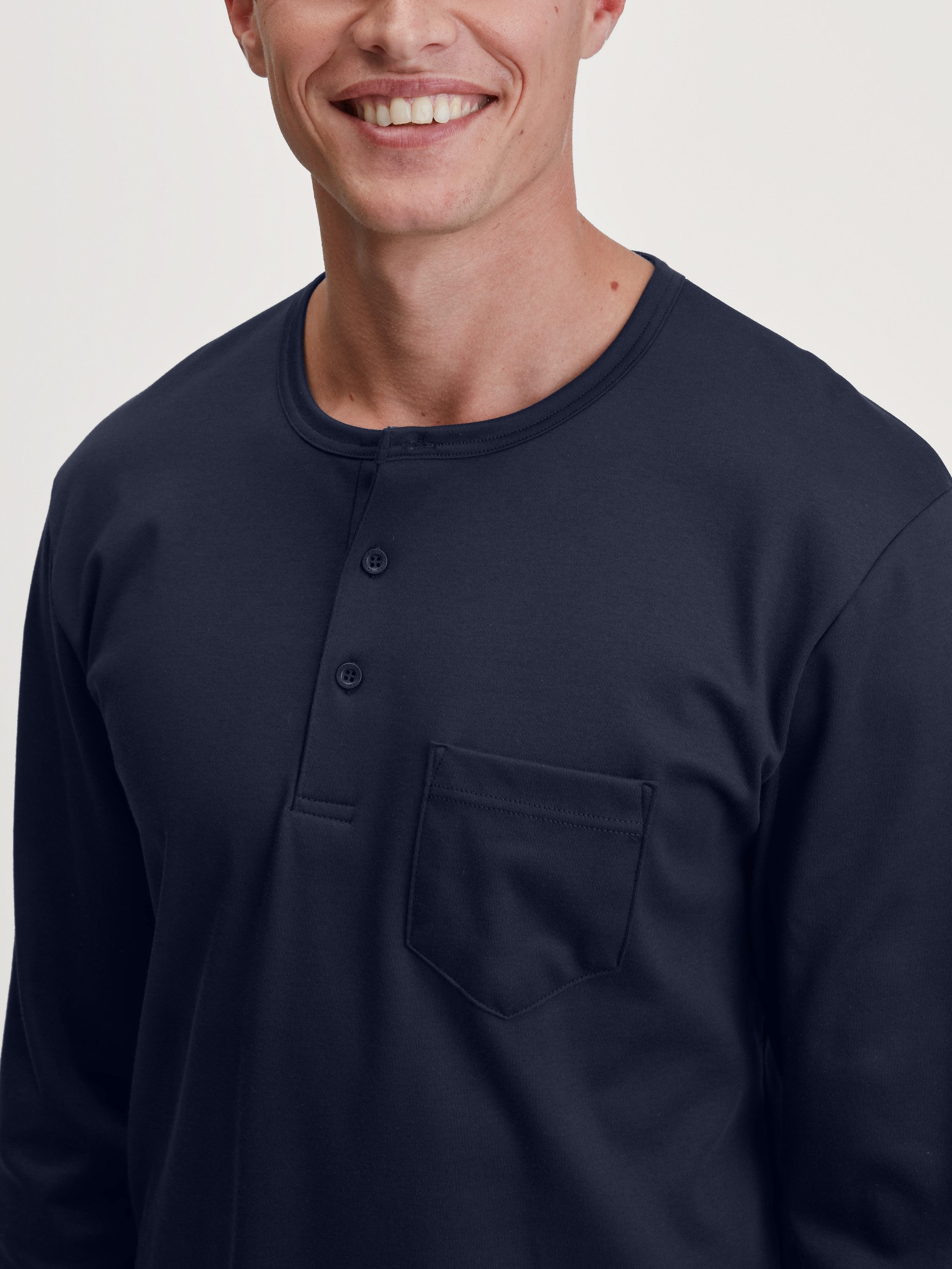 CALIDA Pyjama Relax Comfy Herren (2 tlg) 100% dicker Baumwolle, stoffüberzogener Gummibund, lockerer Schnitt