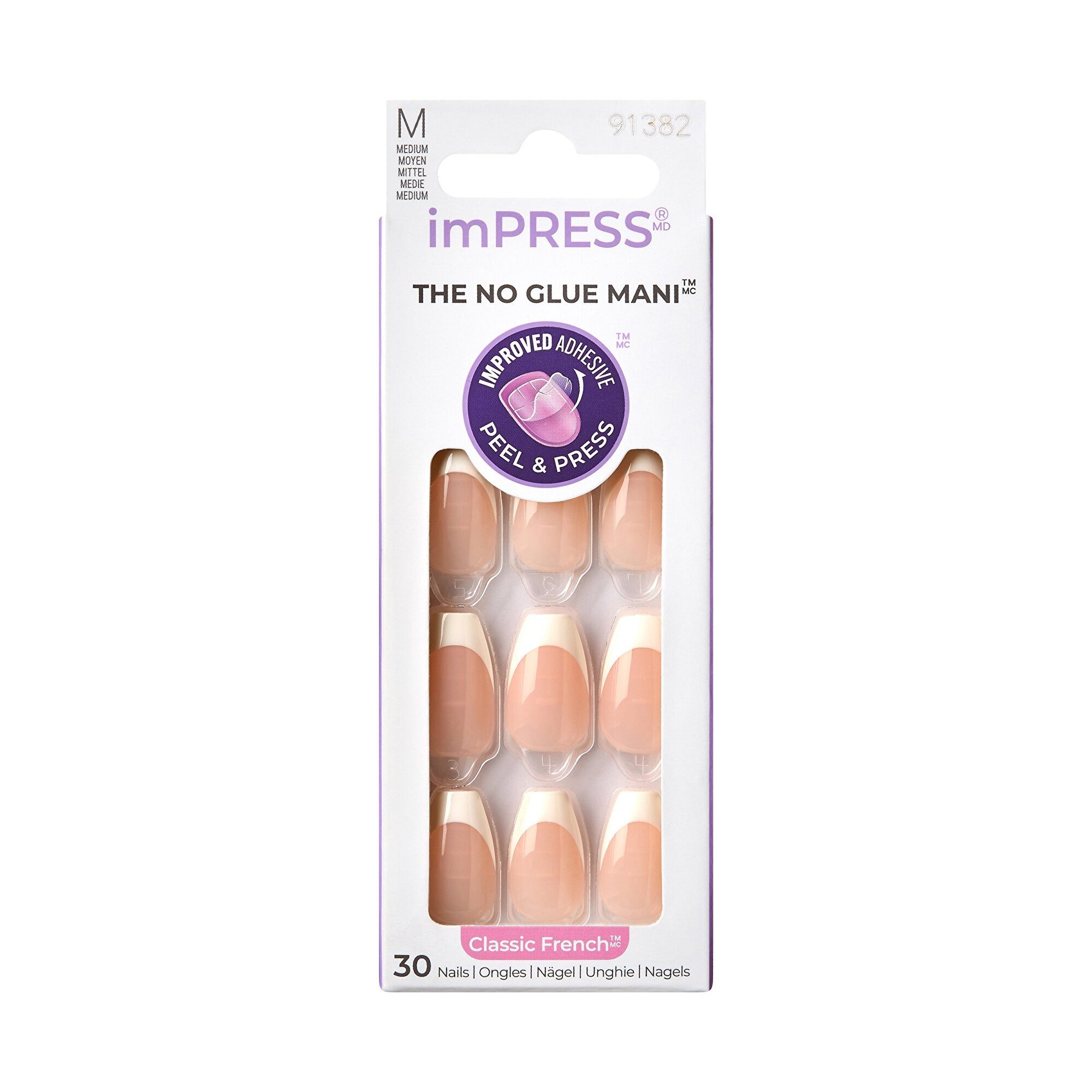 Kiss Kunstfingernägel Selbstklebende Nägel ImPRESS Nägel - Ideal 30 Stück