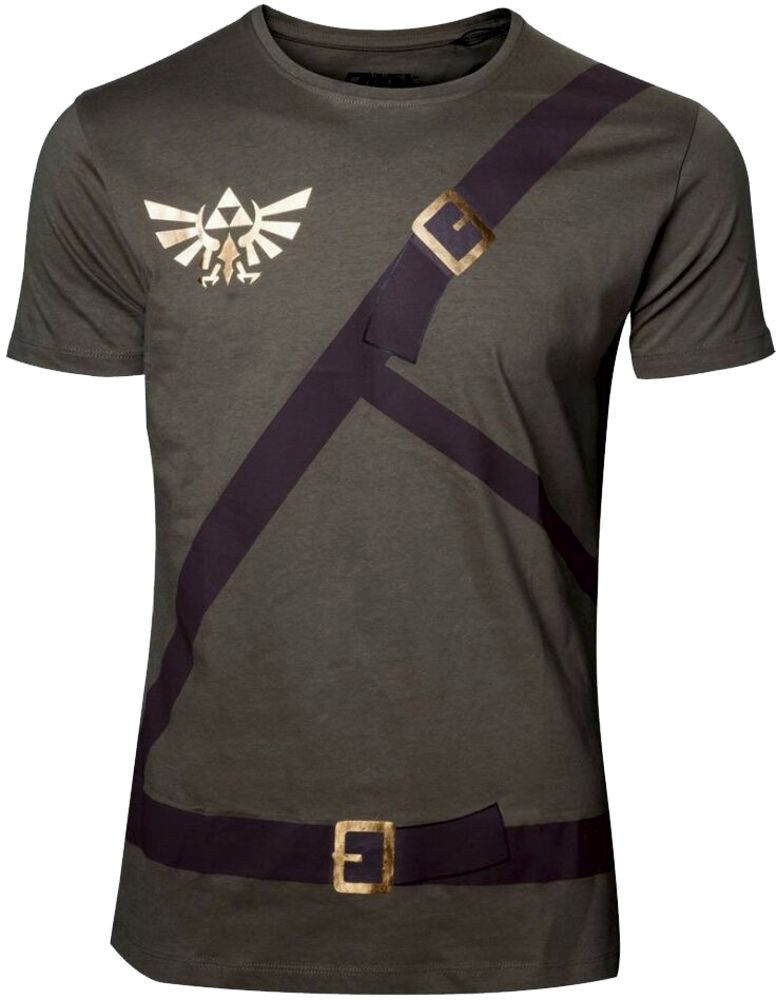The Legend of Zelda Print-Shirt Zelda Herren T-Shirt Link Kostüm Olivgrün Offiziell Lizenziert ZELDA MERCH T-SHIRT TRIFORCE LOGO