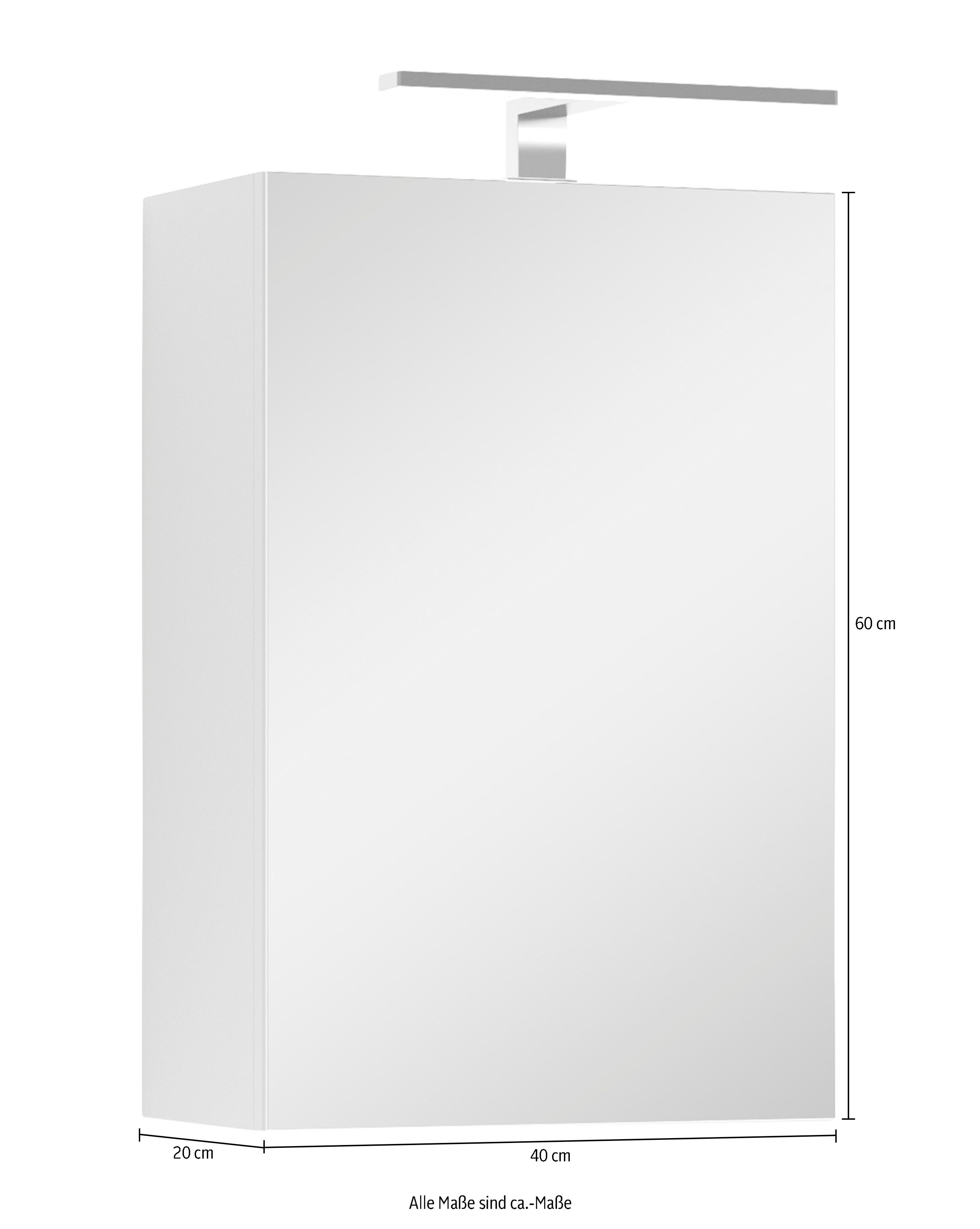 byLIVING Spiegelschrank Serie Spree, in vielen Breiten erhältlich Soft-Close, LED Beleuchtung mit Schalter- und Steckdosenbox – Bild 5 von 5