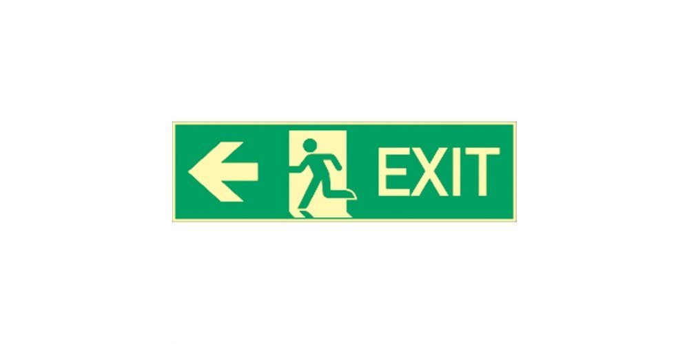 Schild ‚Notausgang Links‘ Aus Alu/Dibond – 300x200 Mm, Wetterfest, Für Innen & Außen