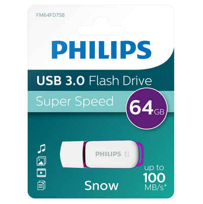 Philips FM64FD75B/00 USB-Stick (USB 3.0, Lesegeschwindigkeit 100,00 MB/s, Snow Edition Magic Purple®, 64GB, USB3.0, LED, 1er Pack)