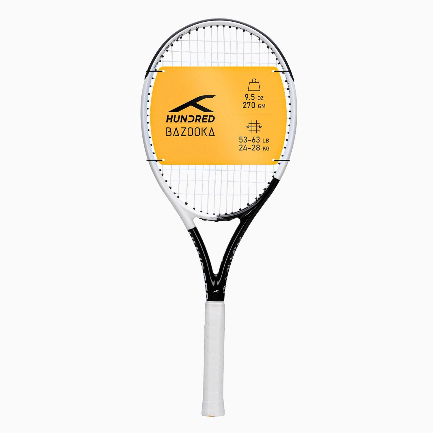 hundred Tennisschläger Bazooka Tennisschläger besaitet mit Hülle, (Einzelschläger, 1 Tennisschläger inkl. Schutzhülle)