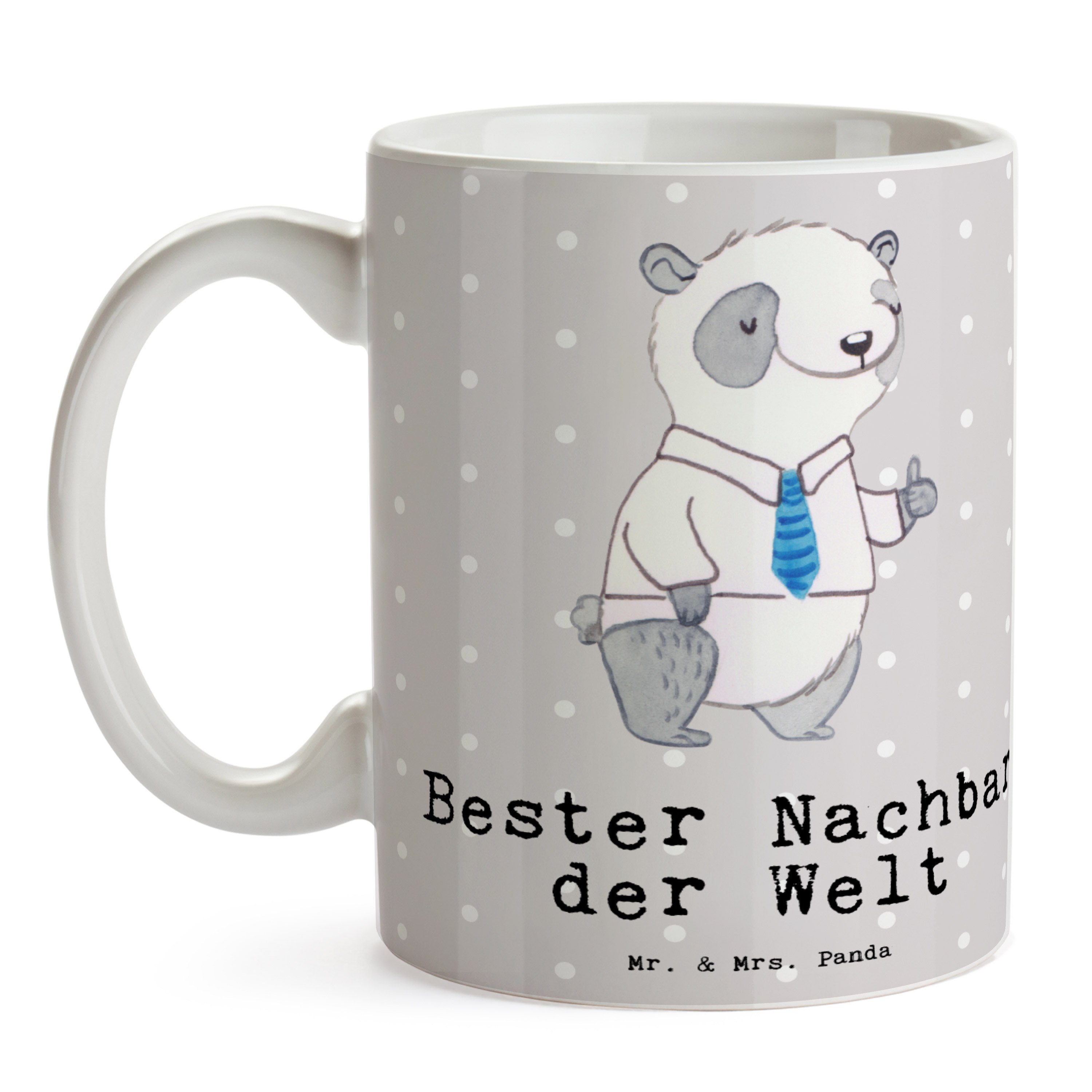 Welt Teebecher, Mr. Bester Mrs. - Panda & Pastell Tasse G, der Geschenk, Nachbar Keramik Grau - Panda