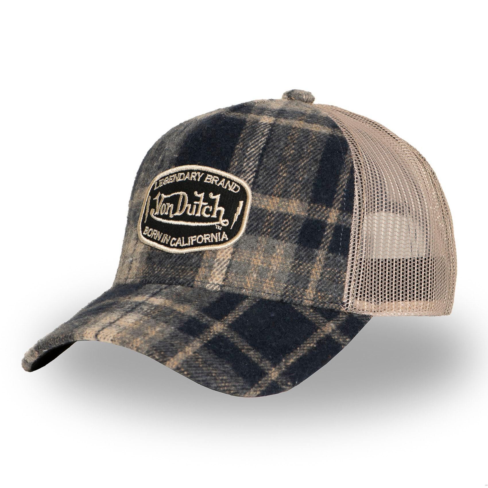 Von Dutch Trucker Cap Von Dutch Originals Trucker Cap - Check Pattern - Flannel Mesh (Basecap, Meshcap, Trucker Kappe)