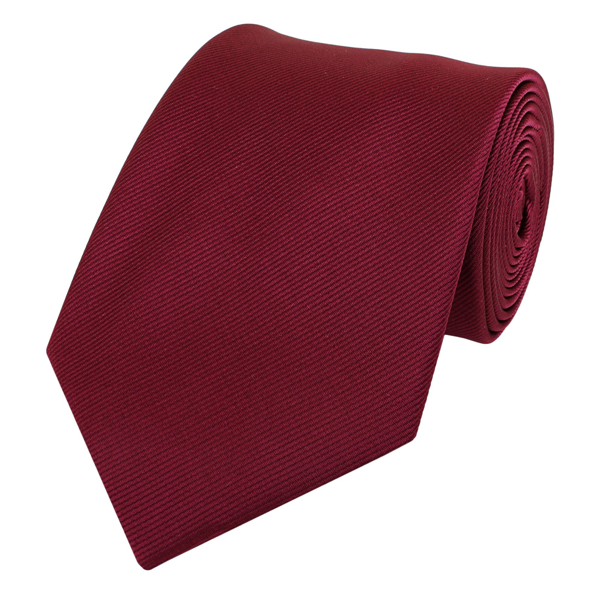 Fabio Farini Krawatte Herren Krawatte Rot - verschiedene Rote Männer Schlips in 8cm (ohne Box, Unifarben) Breit (8cm), Dunkelrot - Fez Red
