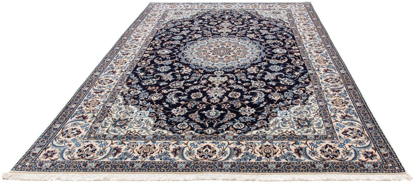 Wollteppich Nain 9la Medaillon Blu scuro 300 x 202 cm, morgenland, rechteckig, Höhe: 6 mm, Unikat mit Zertifikat