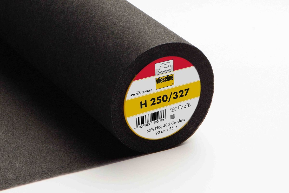 Stoff Vlieseline Meterware Bügelvlies H250 schwarz 90cm