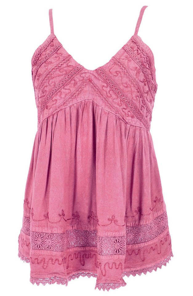 Guru-Shop T-Shirt Besticktes Top Boho chic, lockeres Sommertop -.. Festival, Ethno Style, alternative Bekleidung