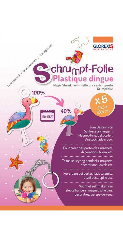 Glorex Dekorationsfolie Schrumpffolie, DIN A4