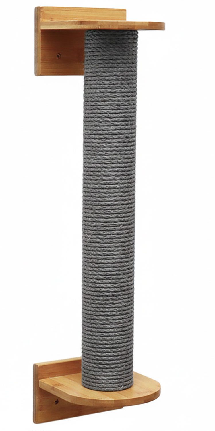 eyepower Kratzbaum zur Wandmontage - 66 cm Wandkratzbaum für Katzen - Sisal Kratzstamm, Sisalstamm Wand - Katzenkratzbaum platzsparend - Kletterwand Katze
