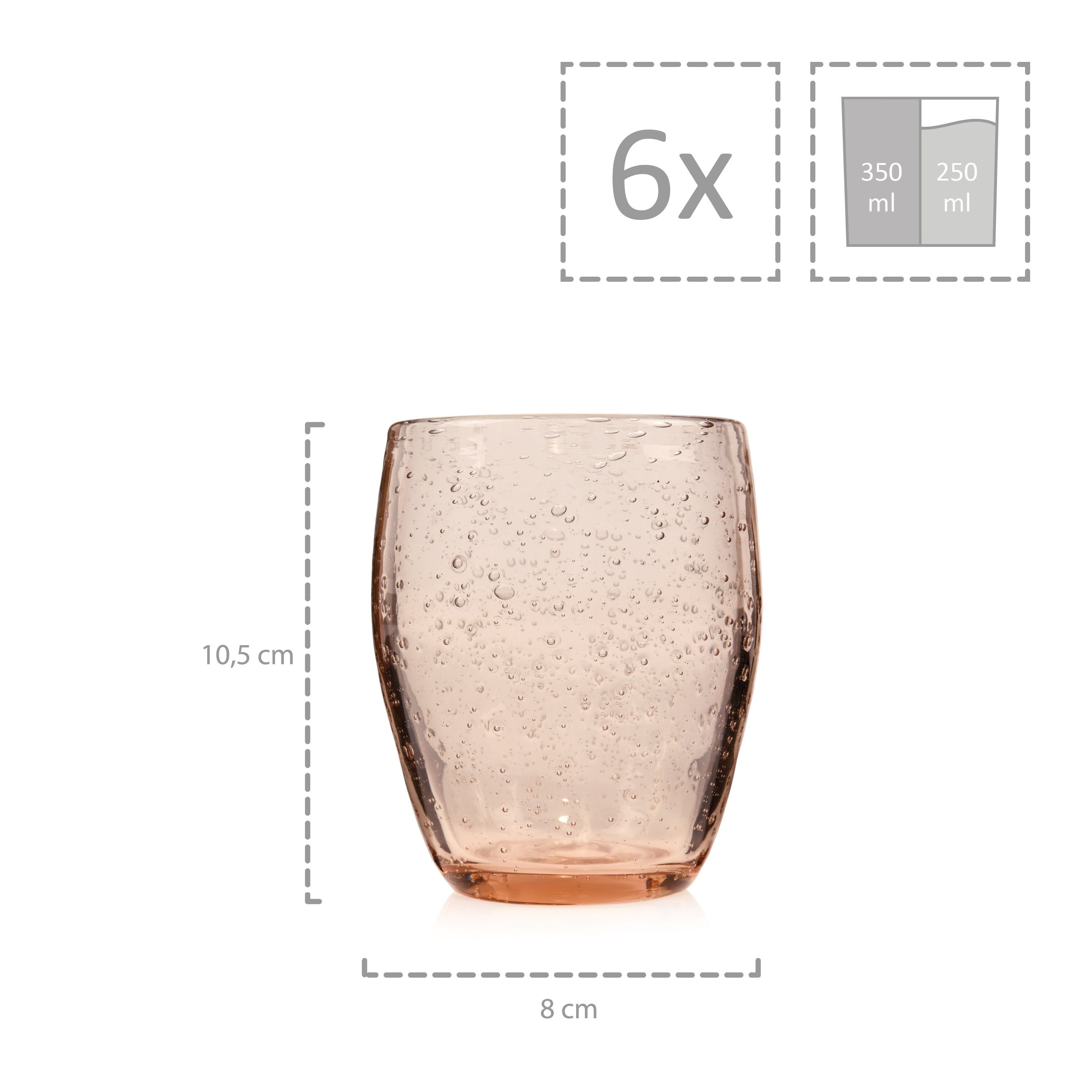 SÄNGER Gläser-Set London Trinkgläser Set, 6-tlg., Glas, 250 ml, spülmaschinengeeignet, Tropfstruktur – Bild 3 von 4