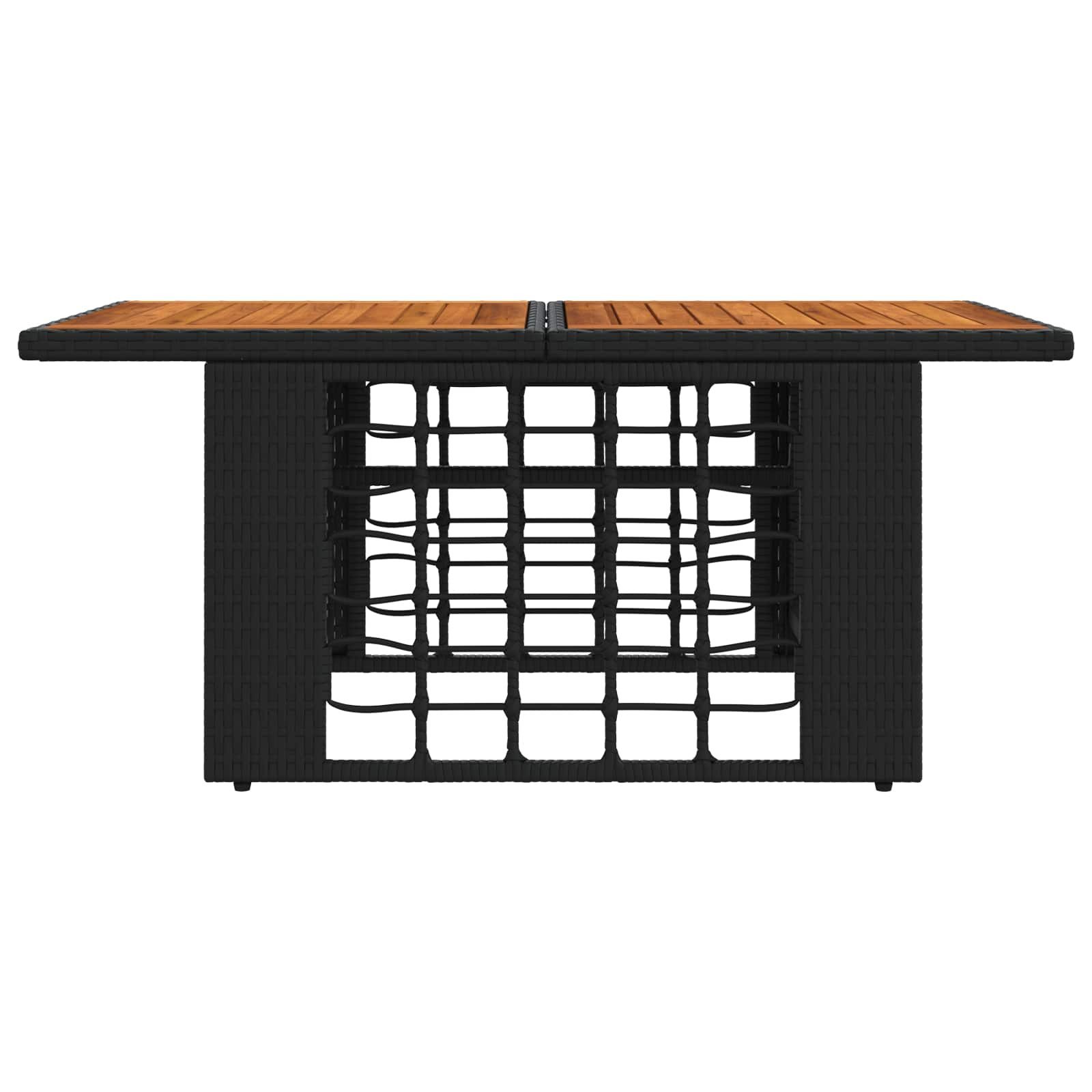 vidaXL Gartentisch Garten Lifting Up Tisch Schwarz und Natur 100 x 55 x 37 cm (1-St)
