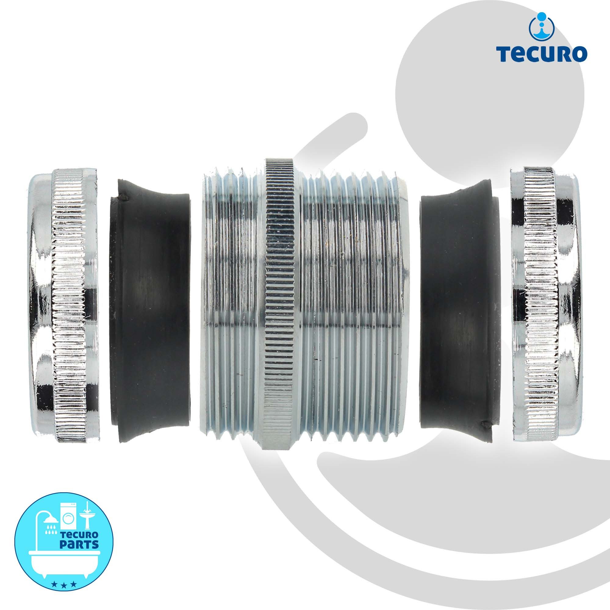 tecuro Siphon Kupplung zum Verbinden von Ø 32 mm Siphonrohren Tauchrohren