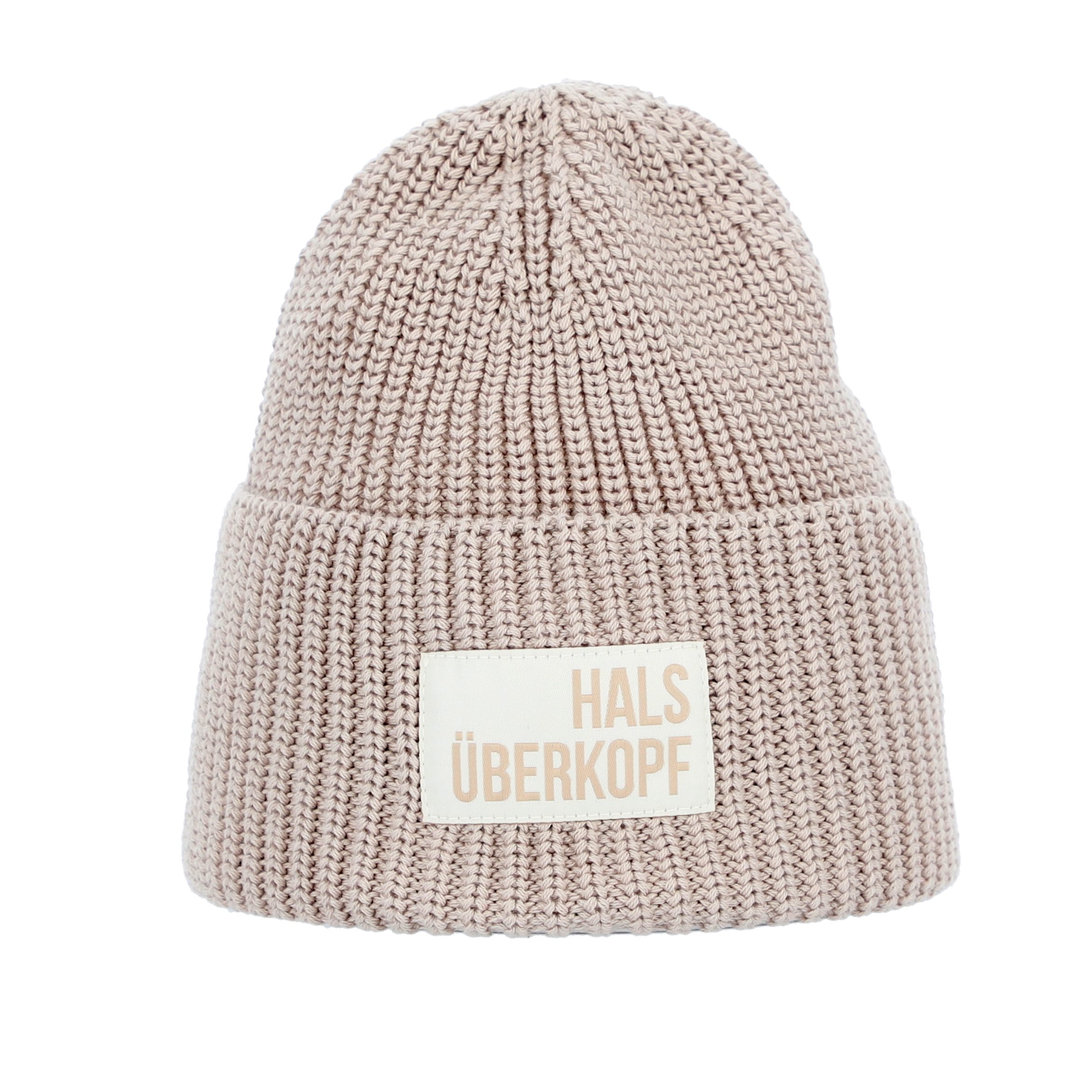 halsüberkopf Accessoires Strickmütze Achtsamkeit mit Statement-Badge günstig online kaufen