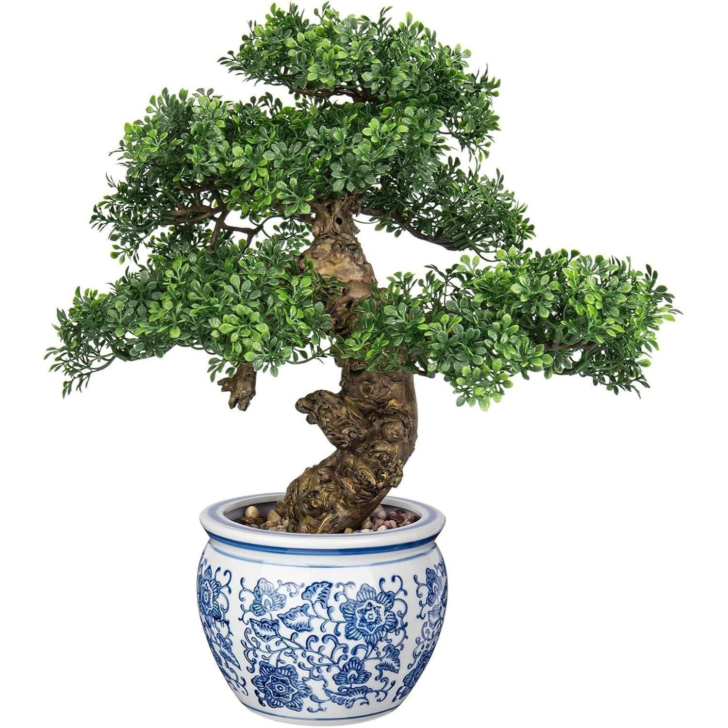 Kunstbonsai Kunstbonsai Naturgetreue Kunstpflanze Bonsaibaum Keramiktopf Bad Bür