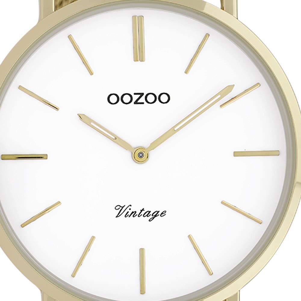 Fashion-Style rund, groß Armbanduhr (ca. gold Oozoo Herrenuhr Quarzuhr 44mm) Herren Analog, OOZOO Edelstahlarmband,