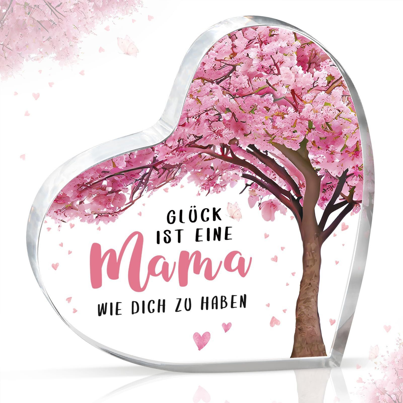 FOUORTUNATE-BEE Dekoobjekt Einzigartige Herz-Acryldekoration – Ideales Geschenk für Mama, Geschenkidee von Tochter oder Sohn – Liebevolle Aufmerksamkeit