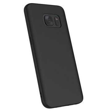 CoolGadget Handyhülle Black Series Handy Hülle für Samsung Galaxy S7 Edge 5,5 Zoll, Edle Silikon Schlicht Robust Schutzhülle für Samsung S7 Edge Hülle