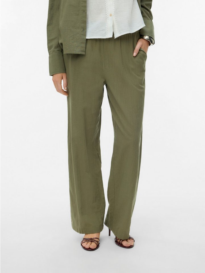 Vero Moda Schlupfhose VMCAIA MW WIDE PANT WVN NOOS Baumwollmischung, oversize, mit Leinen