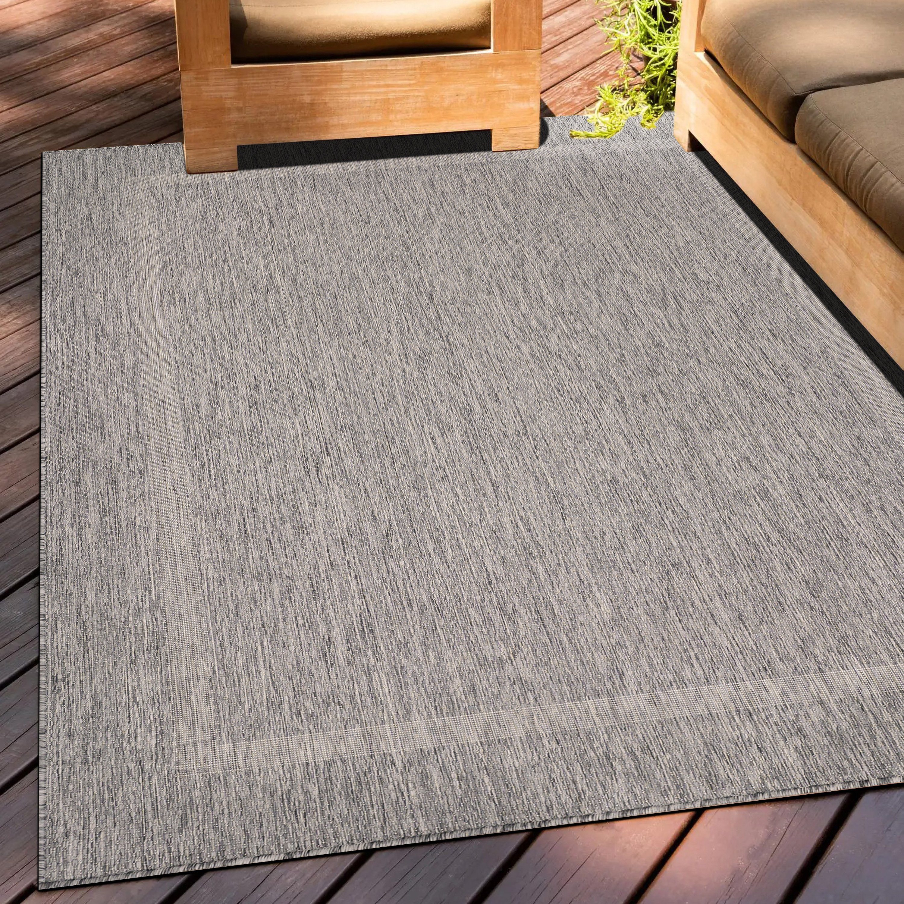 Teppich Unicolor - Einfarbig, Teppium, Läufer, Höhe: 5 mm, Teppich Küche, Balkon, Terrasse Grau